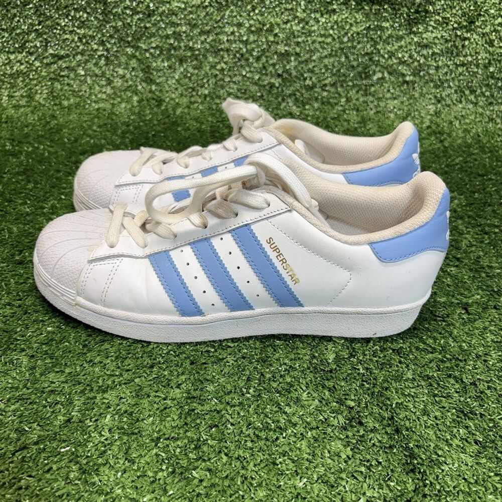 Youth 5.5 ADIDAS Superstar Foundation J Blue White Sneakers ART S81018 Wmns 7